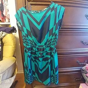 Emerald & navy dress